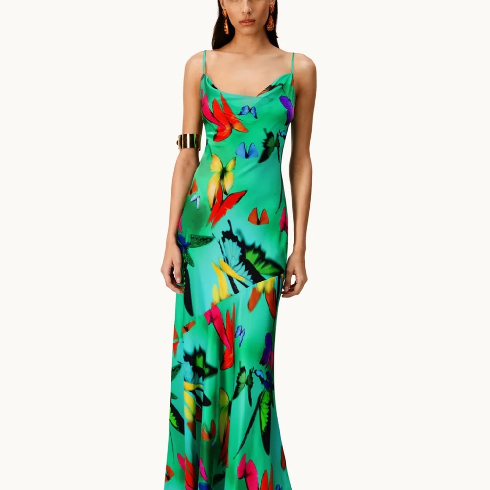 Mirae Elsa Butterfly Maxi Slip Dress